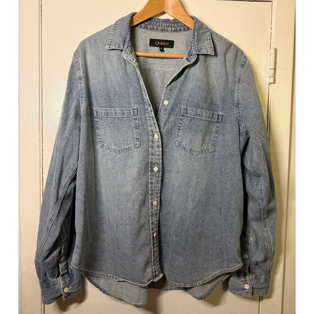Quince Distressed Denim Shirt (XL)